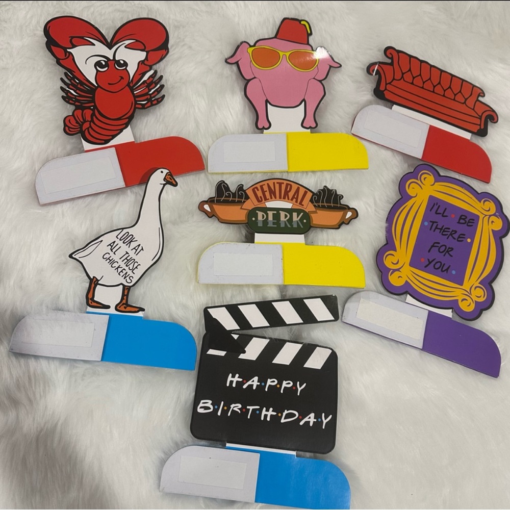 FRIENDS party decor set 14 centerpieces (2 sets of each design)